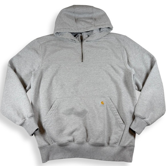 Carhartt Other - Carhartt Mens L Gray Rain Defender Heavyweight Quarter Zip Hoodie Loose Fit